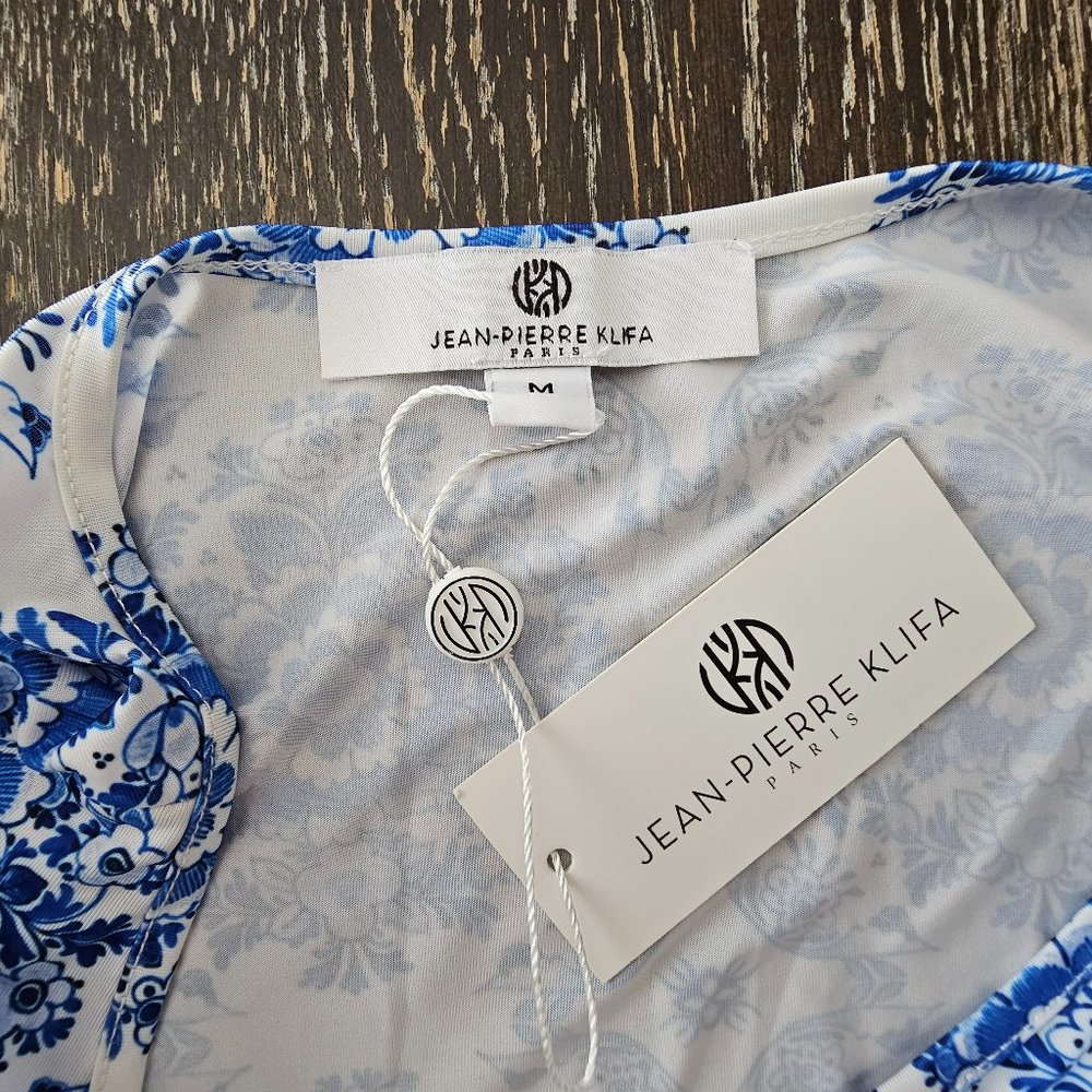 NWT *Jean-Pierre Klifa* Women's Floral 3/4 Sleeves Stretch Jersey Daphne Dress M - Picture 8 of 8